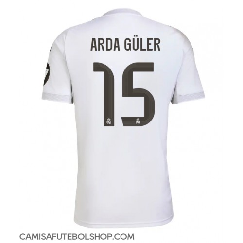 Camisa de time de futebol Real Madrid Arda Guler #15 Replicas 1º Equipamento 2025-26 Manga Curta Camisa de time de futebol Real Madrid Arda Guler #15 Replicas 1º Equipamento 2025-26 Manga Curta